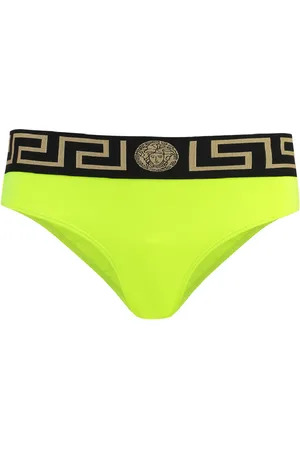 VERSACE Badetøj, Dame, Gul, XL, Uld, Hipster Bikini Bund Elastisk Linning