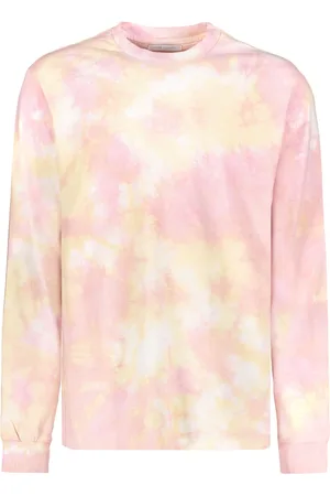 JOHN ELLIOTT Top, Herre, Lyserød, M, Bomuld, Ribbed kanter tie dye bomuld t-shirt