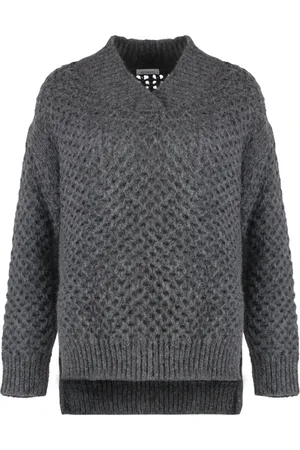 Malo Strik, Dame, Grå, M, Uld, Perforeret Uldbluse