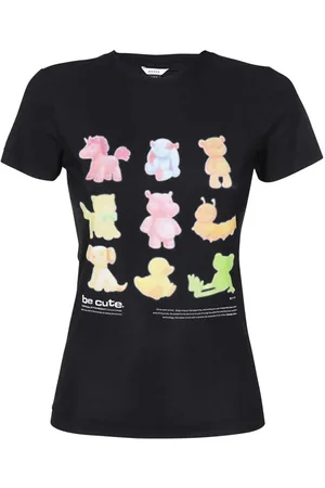 Eytys Top, Dame, Sort, 2XL, Bomuld, Trykt bomuld T-shirt