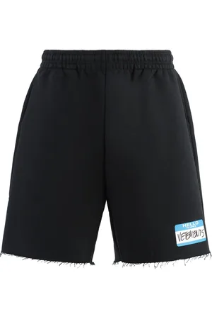 Vetements Shorts, Herre, Sort, M, Bomuld, Trykte bomuldsshorts