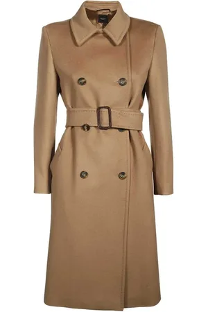 Max Mara Frakke, Dame, Brun, 4XS, Bomuld, Klassisk Dobbeltbrystet Frakke