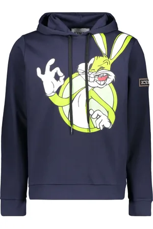 Iceberg Sweathshirts & Hoodies, Herre, Blå, L, Bomuld, Maxi Print Hættetrøje