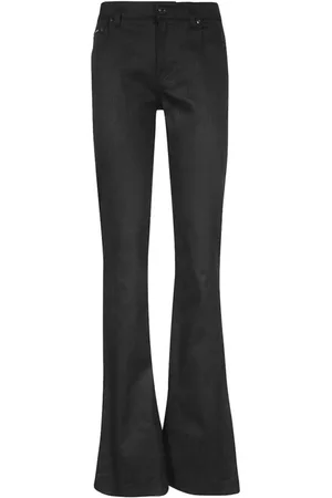 Tom Ford Bukser, Dame, Sort, W28, Bomuld, Flared bukser med metal knapper