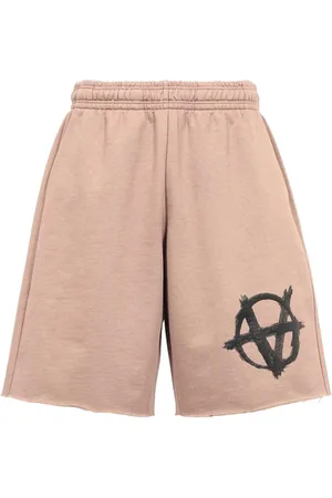 Vetements Shorts, Herre, Brun, L, Bomuld, Trykt Bomuld Bermuda Shorts