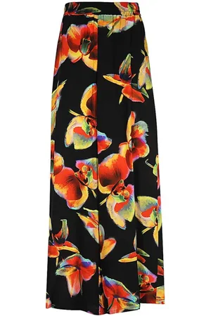 Alexander McQueen Nederdel, Dame, Flerfarvet, 2XS, Silk Elastisk Talje Bukser