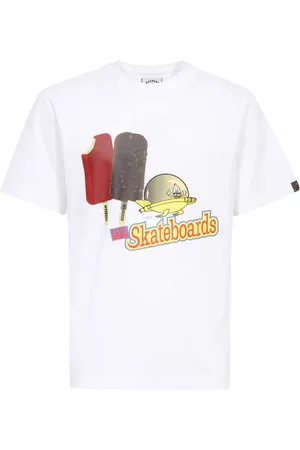 ICECREAM Top, Herre, Hvid, S, Bomuld, Bomuld T-shirt med Front Print