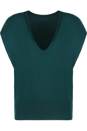 Malo Strik, Dame, Grøn, XS, Cashmere, Kashmir Ribstrikket Vest