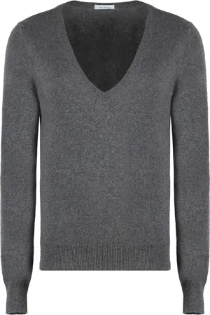 Malo Strik, Dame, Grå, M, Uld, Kashmir Ribstrik Sweater