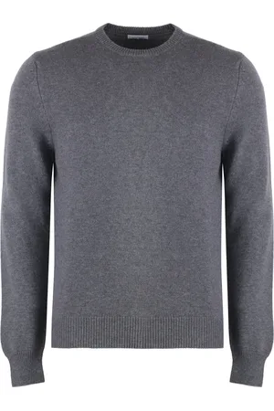Malo Strik, Herre, Grå, 4XL, Cashmere, Kashmir Crew-Neck Sweater Ribbet Strik