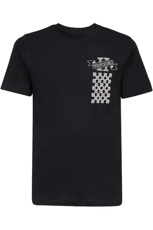 Les Deux Top, Herre, Sort, XS, Bomuld, Ribbet Crew-neck T-shirt med print