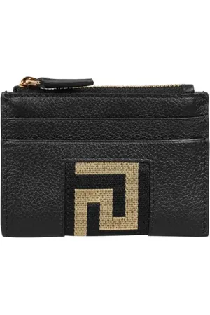 VERSACE Tilbehør, Herre, Sort, ONE SIZE, Uld, Kalveskind Pengepung med Lynlås