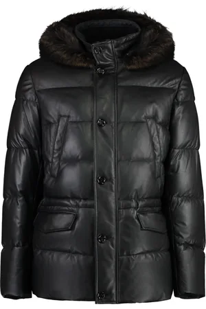 MOORER Jakke, Herre, Sort, 2XL, Læder, Læderforet jakke med aftagelig pels
