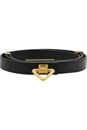 Bottega Veneta Tilbehør, Dame, Sort, 70 CM, Metallic Point Lock Bælte