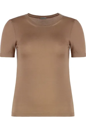 Malo Strik, Dame, Brun, 2XS, Cashmere, Kashmir Ribstrikket Kortærmet Sweater