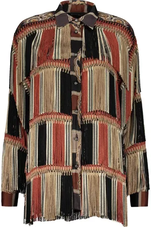 Etro Bluser & Skjorter, Dame, Flerfarvet, 2XS, Paisley Fringed Viscose Skjorte