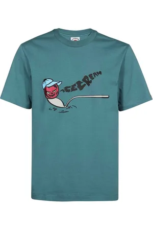 ICECREAM Top, Herre, Blå, XS, Bomuld, Logo Print Bomuld T-shirt