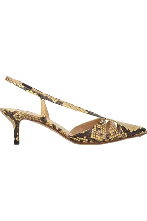 Francesco Russo Sko, Dame, Flerfarvet, 38 EU, Læder, Slangehud Pointy Toe Slingback Pumps