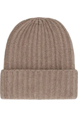 Malo Tilbehør, unisex, Brun, ONE SIZE, Cashmere, Ribstrikket Cashmere Hat