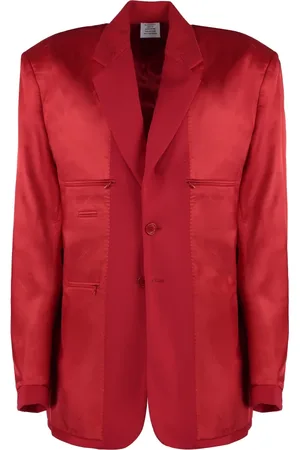 Vetements Jakke, Herre, Rød, M, Bomuld, Jacquard Lapel Krave Blazer