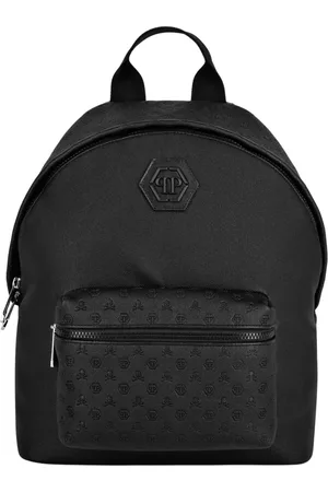 Philipp Plein Taske, Herre, Sort, ONE SIZE, Nylon, Ikonisk Sort Nylon Canvas Rygsæk