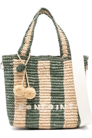 BONPOINT Taske, Dame, Grøn, ONE SIZE, Uld, Grøn Raffia Tote Taske