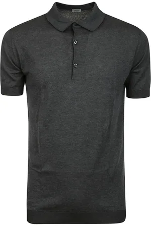 JOHN SMEDLEY Top, Herre, Sort, S, Bomuld, Grå Bomuldspolo Slim Fit