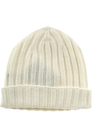 hindustrie Tilbehør, Herre, Hvid, ONE SIZE, Kashmir Ribstrikket Beanie Hat