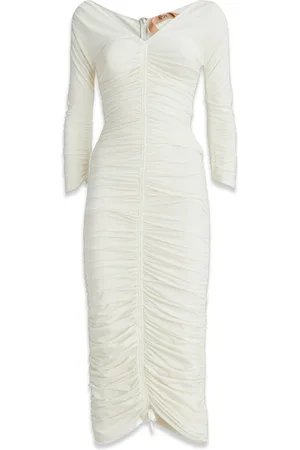Nº21 Kjole, Dame, Hvid, 2XL, Uld, Stilfulde Kjoler til enhver lejlighed