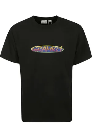 Gramicci Top, Herre, Sort, L, Bomuld, Sort Bomuld Logo Print T-shirt