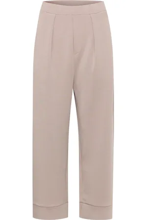 INWEAR Bukser, Dame, Brun, 3XL, Bomuld, Stone Straight-Leg Bukser