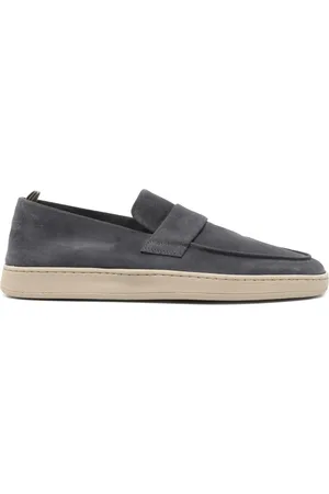 Officine creative Sko, Herre, Grå, 45 EU, Suede, Suede Loafers med gummisål