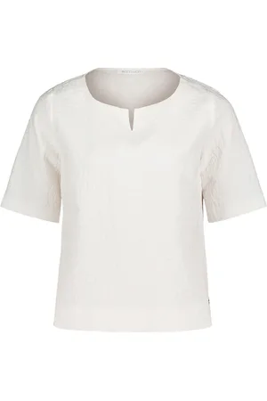 Betty & Co Bluser & Skjorter, Dame, Hvid, S, Uld, Bluse skjorte med struktur