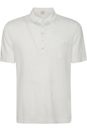 MASSIMO ALBA Top, Herre, Hvid, XL, Linned, Hvid Linned Polo Skjorte med Brystlomme