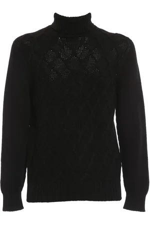 DRUMOHR Strik, Herre, Sort, XL, Uld, Sort Uld Turtleneck Sweater