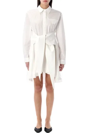 THE GARMENT Kjole, Dame, Hvid, S, Bomuld, Hvid Bomuld Mini Kjole med Bælte