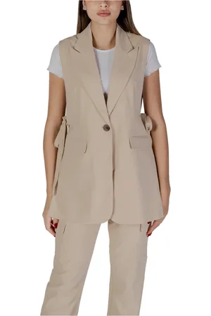 B YOUNG Jakke, Dame, , M, Polyester, V-Neck Ærmeløs Blazer med Lommer