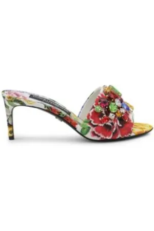 Dolce & Gabbana Sko, Dame, Flerfarvet, 35 EU, Blomsterpyntede sandaler