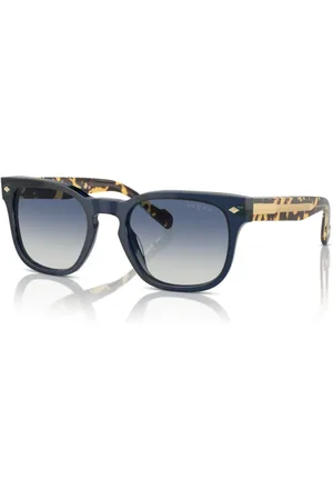 vogue Tilbehør, unisex, Blå, 53 MM, Retro firkantede acetat solbriller med metal detaljer