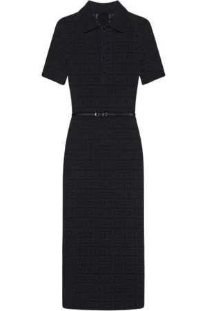 Givenchy Kjole, Dame, Sort, S, Satin, Jacquard Vouyou Polo Kjole