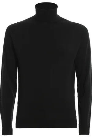 JOHN SMEDLEY Strik, Herre, Sort, 2XL, Uld, Sort Merinould Turtleneck Pullover