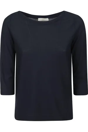 ZANONE Top, Dame, Blå, 2XS, Bomuld, Blå Bomuldst-shirt med 3/4 Ærmer