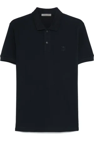 corneliani Top, Herre, Blå, XL, Bomuld, Pima Bomuld Polo Skjorte