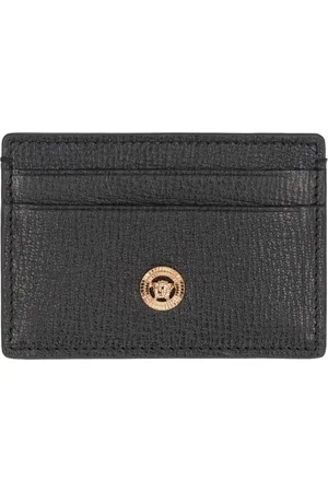 VERSACE Tilbehør, Herre, Sort, ONE SIZE, Biggie pebbled kalveskind kortholder