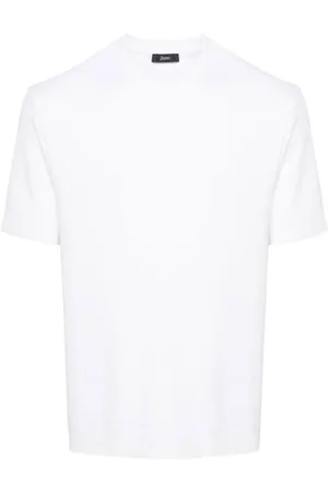 HERNO Top, Herre, Hvid, S, Hvid Strik T-shirt