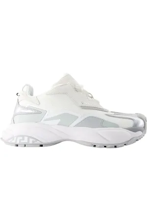 VERSACE Sko, Herre, Hvid, 40 EU, Læder, Hvide Læder Lave Top Sneakers