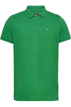 Tommy Hilfiger Top, Herre, Grøn, S, Bomuld, Kortærmet Polo i Bomuldskollektion