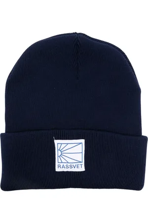 Rassvet Tilbehør, Herre, Blå, ONE SIZE, Uld, Logo Tag Beanie Kasket