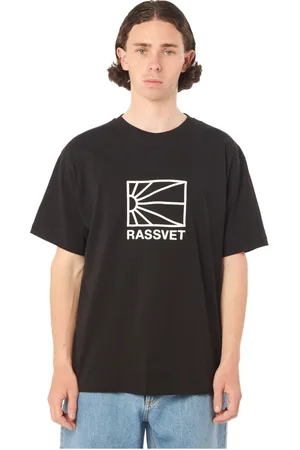 Rassvet Top, Herre, Sort, S, Bomuld, Logo Print T-shirt Strik