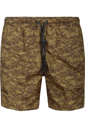 DRUMOHR Badetøj, Herre, Brun, S, Uld, Beige badedragt med brun print
